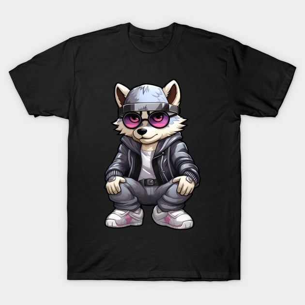 Hip pop dog husky T-Shirt by mrsticky